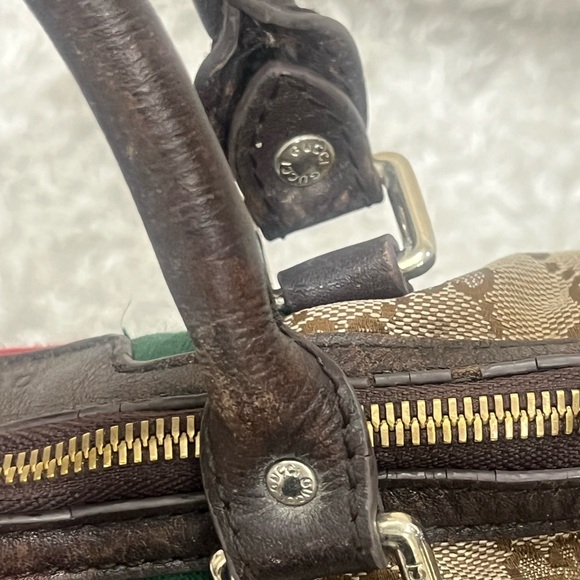 Gucci Monogram Vintage Women’s Web Boston Shoulder Bag - Picture 11 of 16